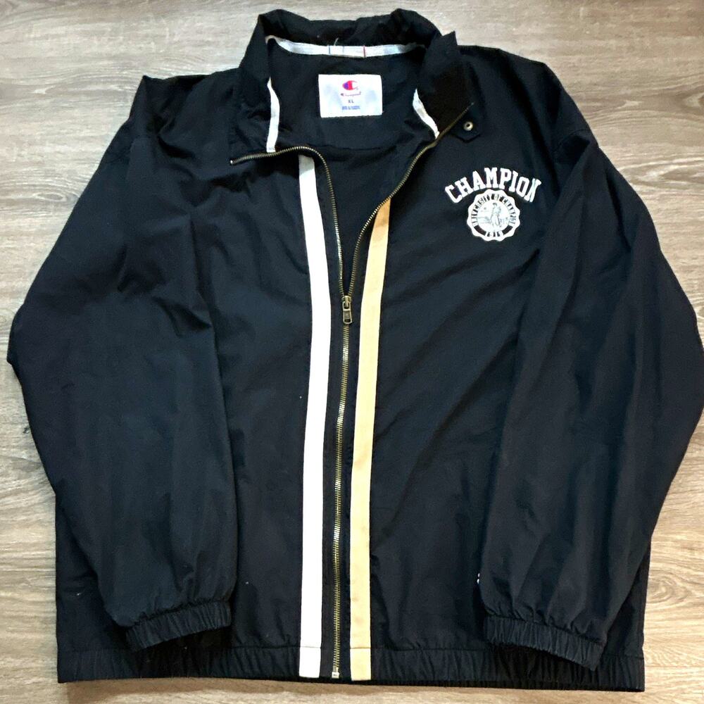 Champion Heritage 1919 Racing Stripe Track Jacket - Men's XL Black & Cream